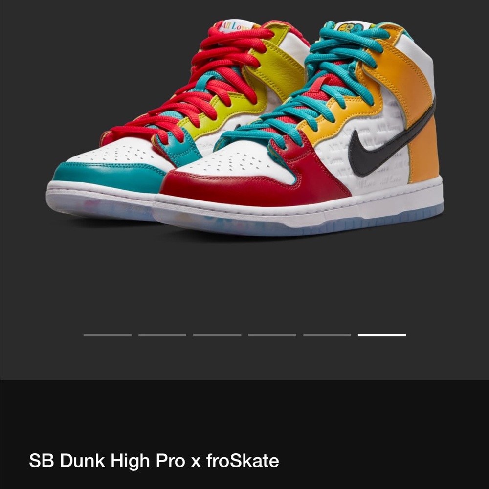 SB Dunk High Pro x froSkate “ALL LOVE” sz 10.5